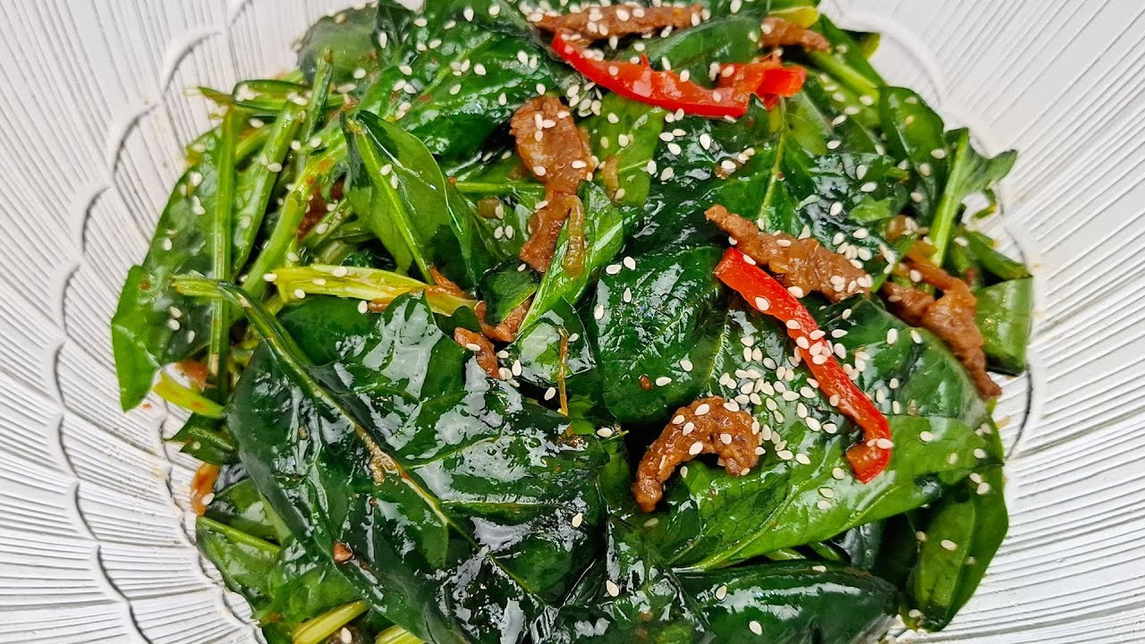 ШПИНАТ С МЯСОМ - ПРОСТО, БЫСТРО, ВКУСНО ❗ КОРЕЙСКИЕ САЛАТЫ