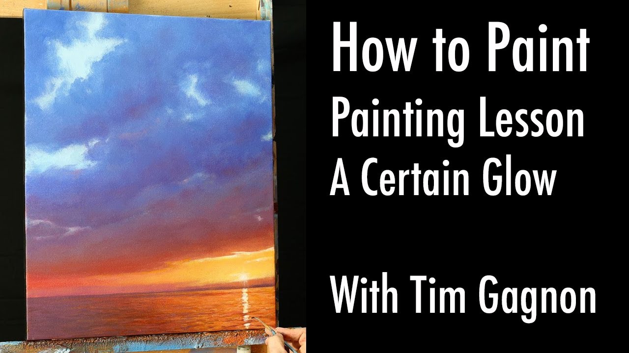 Learn How To Paint - painting lesson - Certain Glow - a full sunset landscape in acrylic with Tim