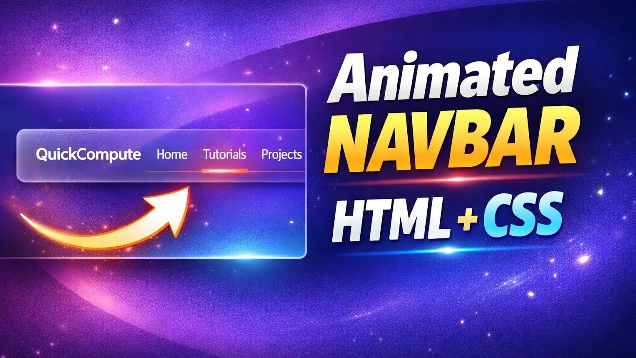 Create Stunning Animated Navbar Using HTML & CSS | Modern CSS Hover Animation Tutorial