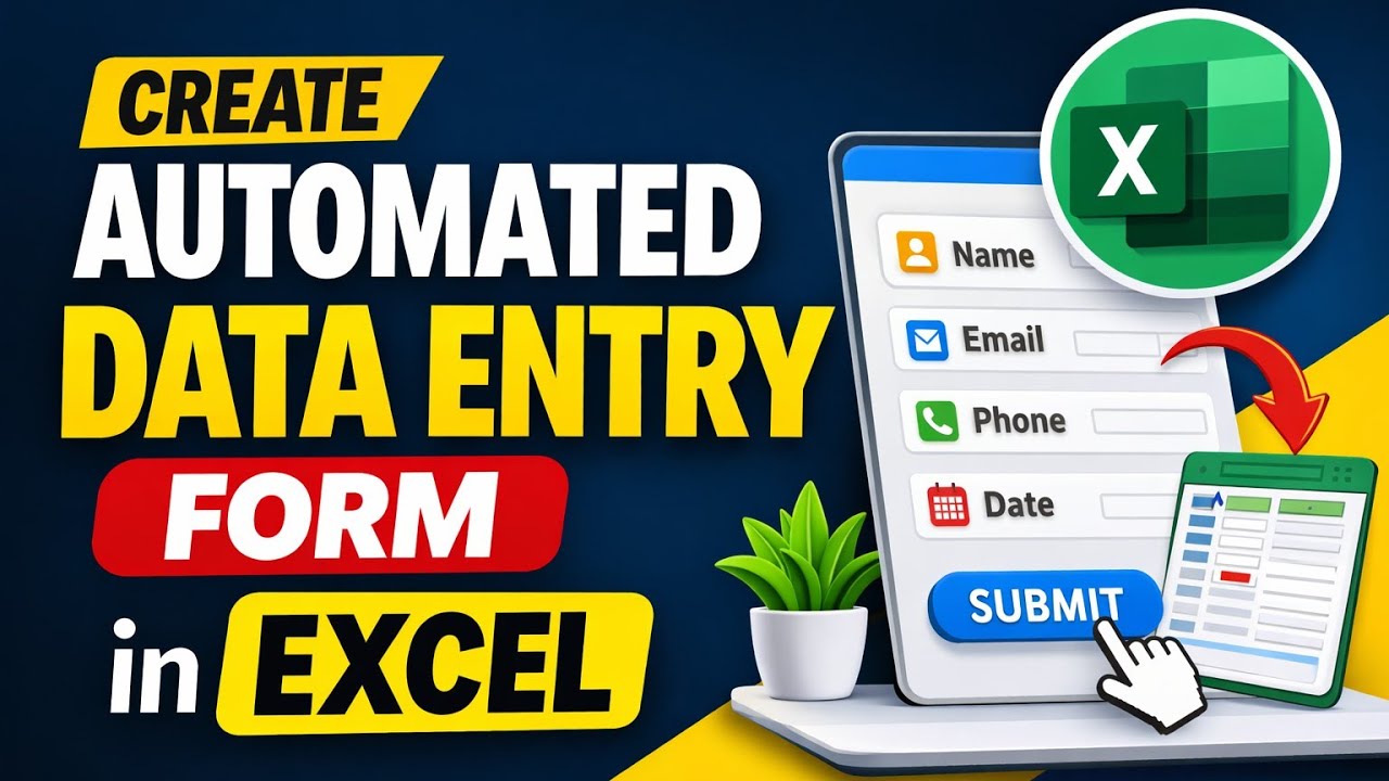 “Excel లో Automated Data Entry Form ఎలా తయారు చేయాలి?  Step-by-Step Tutorial in Telugu”