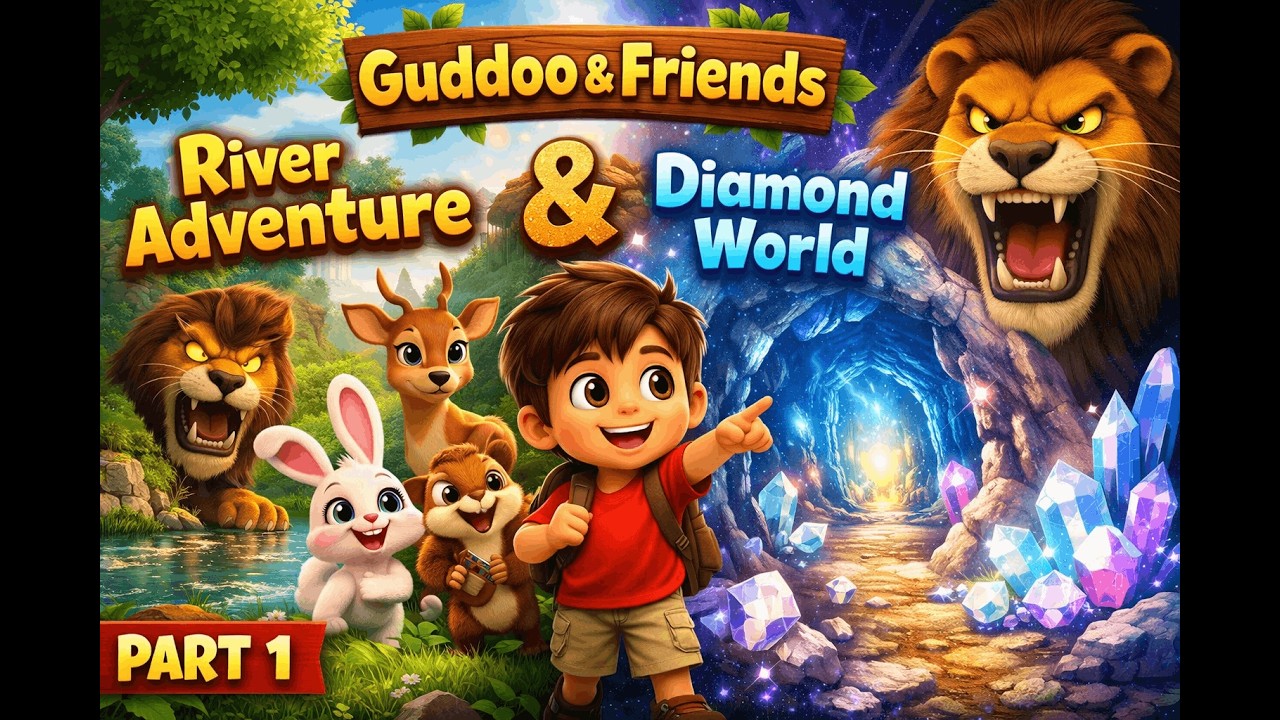 Guddoo & Friends | River Adventure & Diamond World | Kids Cartoon Story (Part 1) #cartoon #kids