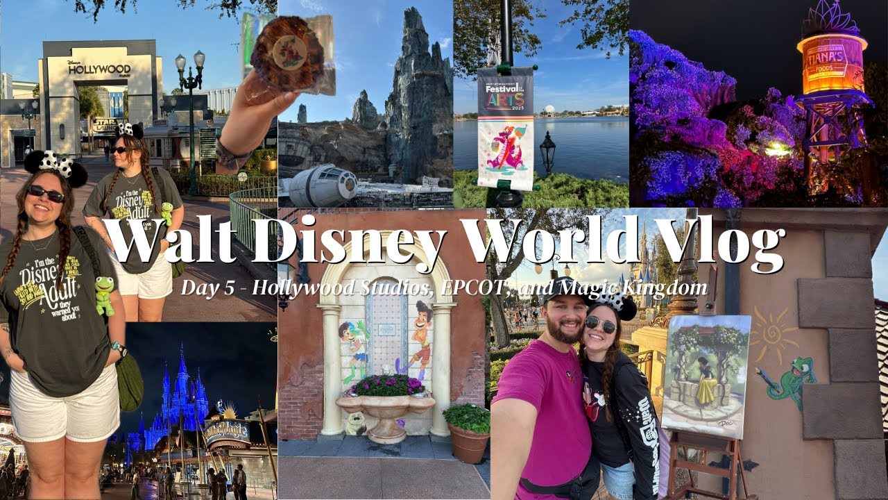 Disney World Vlog 🌈✨🏰 Day 5 - Hollywood Studios, EPCOT and Magic Kingdom Deluxe Evening Hours!