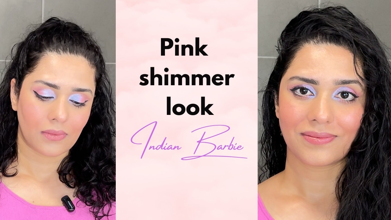 Pink shimmer look | easy at home makeup
