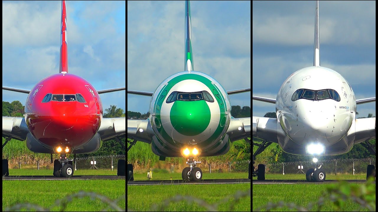 A340 vs A330neo vs A350 | Who is the better plane ? | Mauritius Airport Plane Spotting 7 (4K)