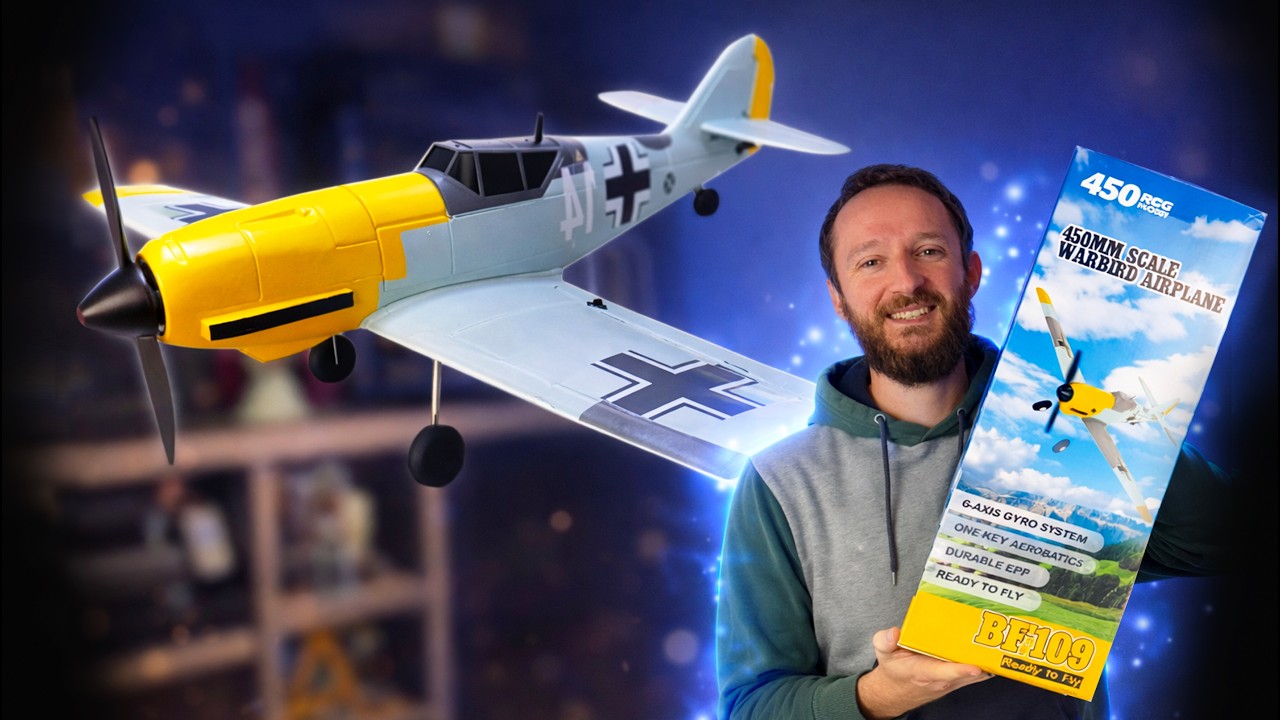 TROP FUN!! 😁 l'avion rc BF 109 avec gyroscope
