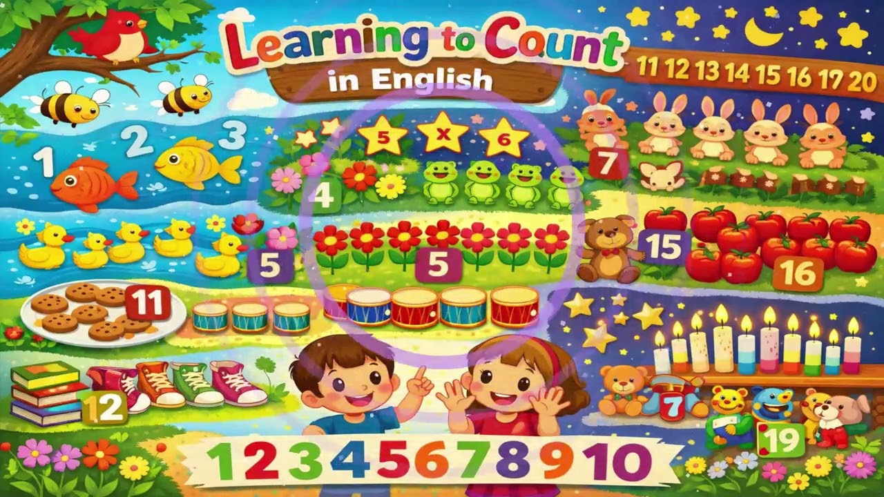 Learning to Count in English. Kids Song.