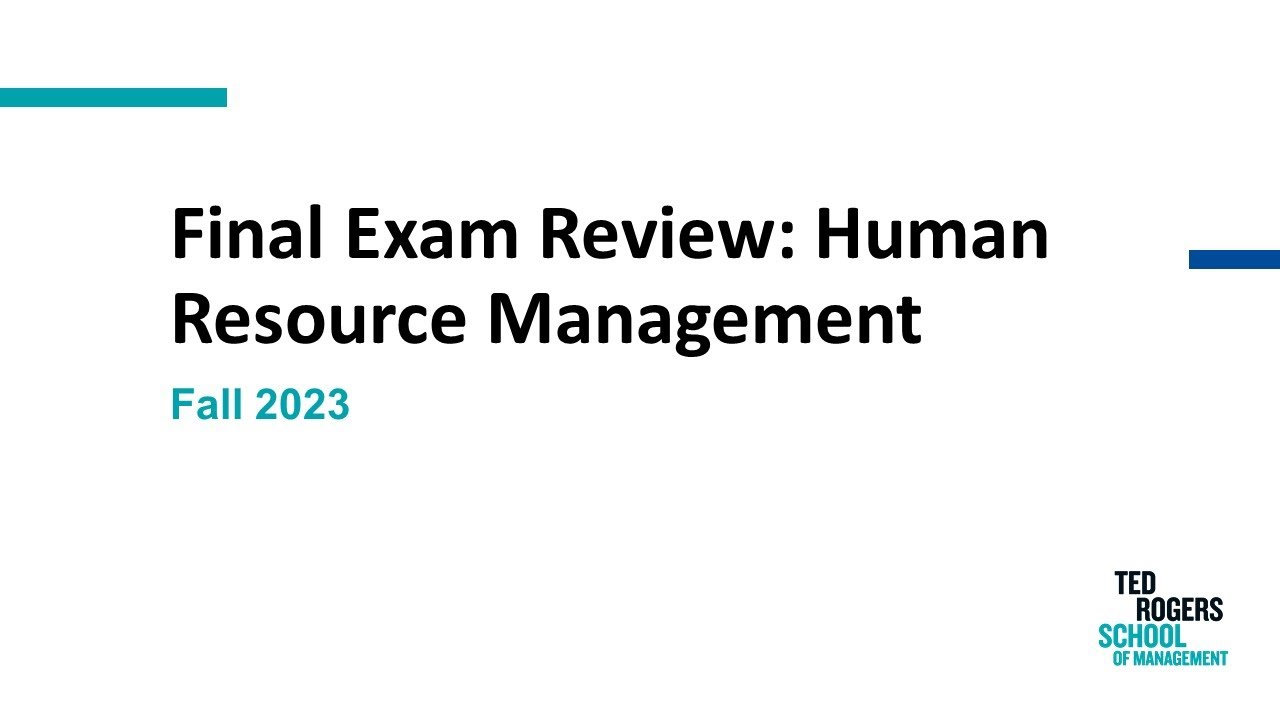 HR Final Exam Review: Questions and Solutions: Fall 2023