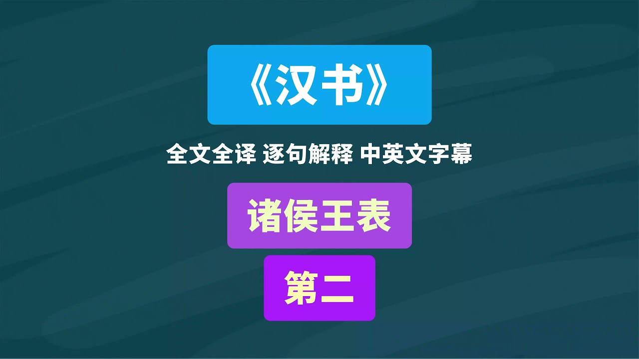 《汉书》诸侯王表 第二 #历史 #阅读 #文言文翻译 #知识 #传统文化 #国学 #读书 #汉朝