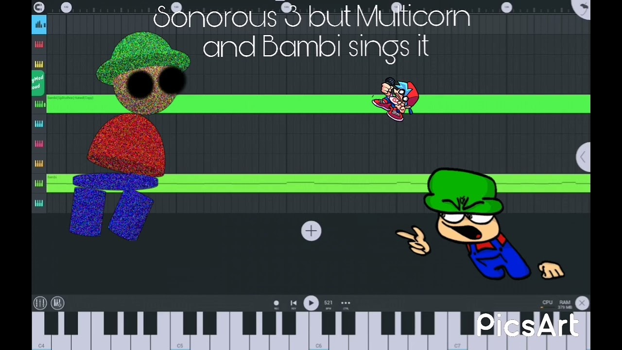 Sonorous 3 but Multicorn and Bambi sings it - FnF (Cover By: TelweDSlol)
