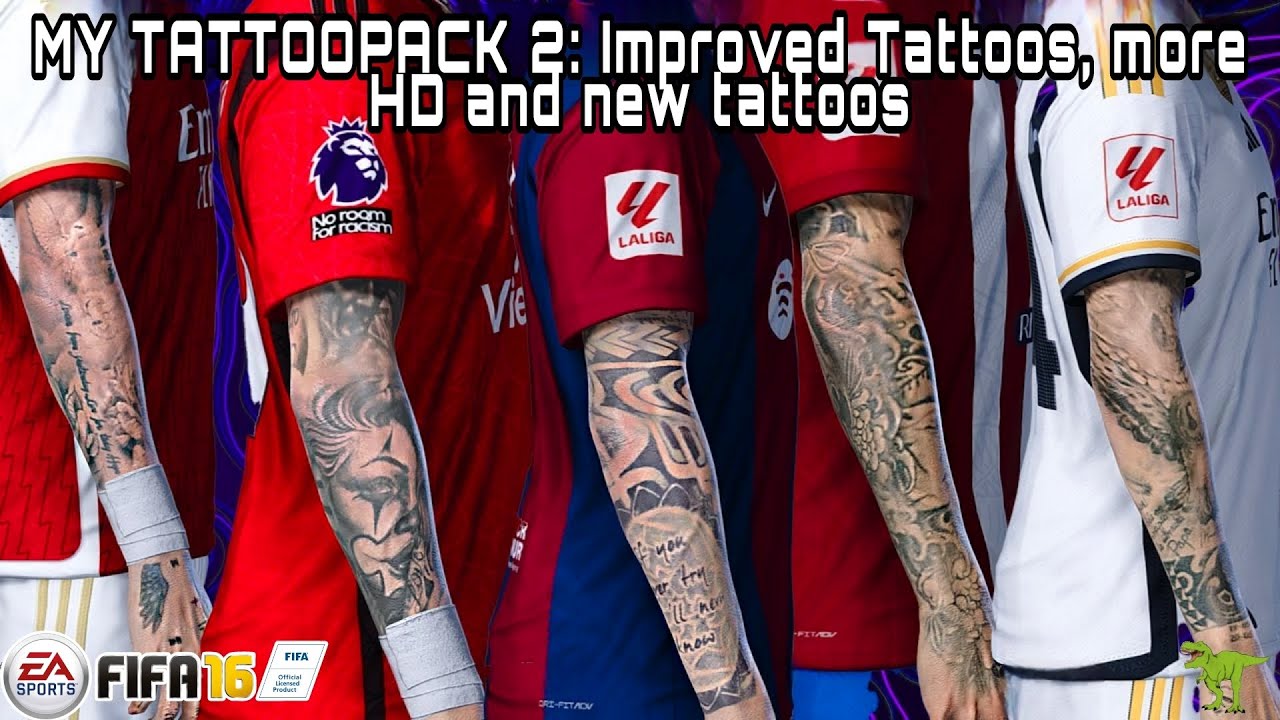 MY TATTOOPACK VOL. 2: Improved Tattoos, more HD and new tattoos For FIFA 16 Mobile Mod