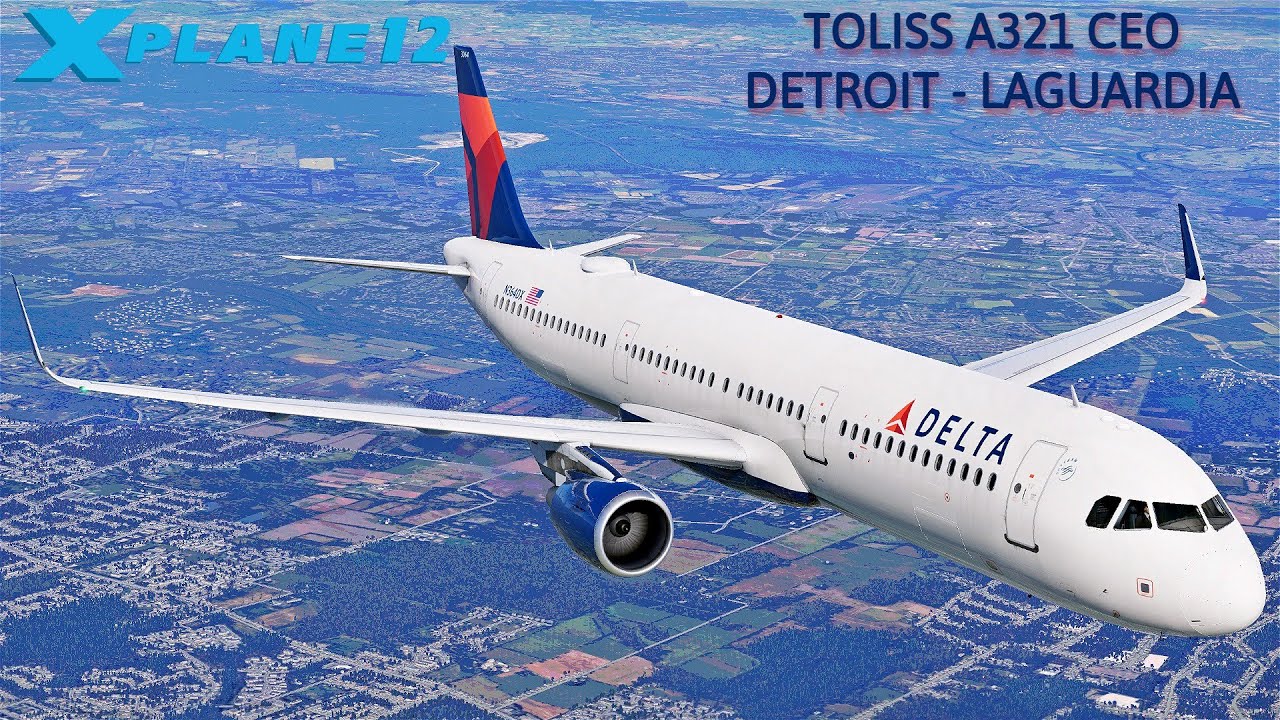 X-Plane 12 · Detroit ➝ LaGuardia Full Flight · ToLiss A321 · VATSIM w/ ATC