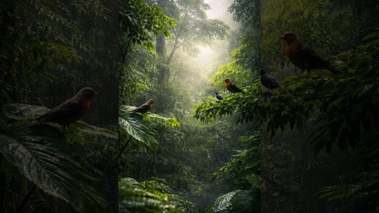Rain in the Forest 🌧️🌿 | Birds Chirping | 1 Hour Ambient Soundscape