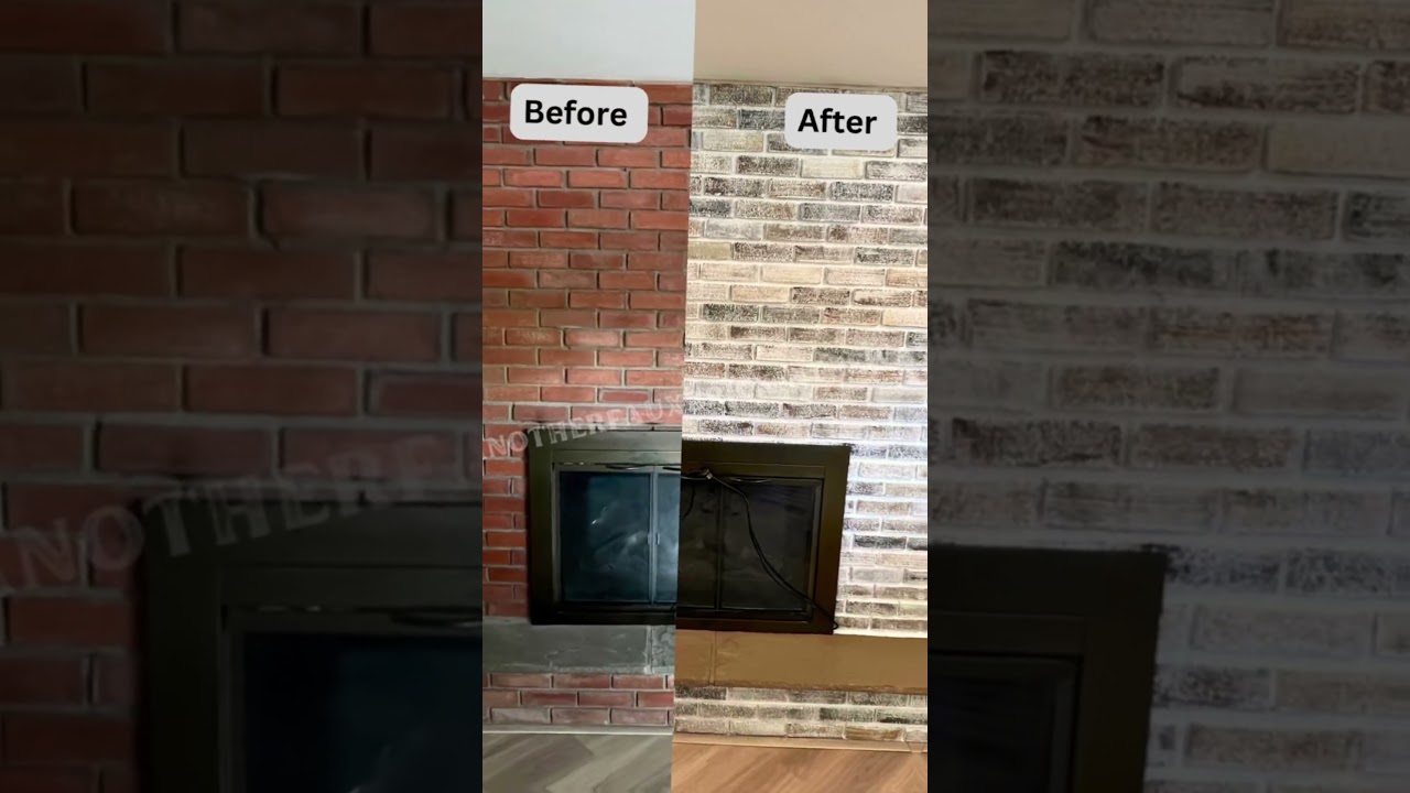 Interior brick fireplace makeover 