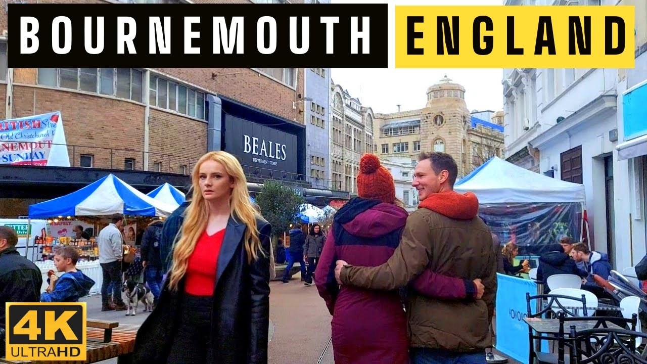 England : [4K] Walk | Bournemouth | Coastal  Resort Town on the South Coast of England