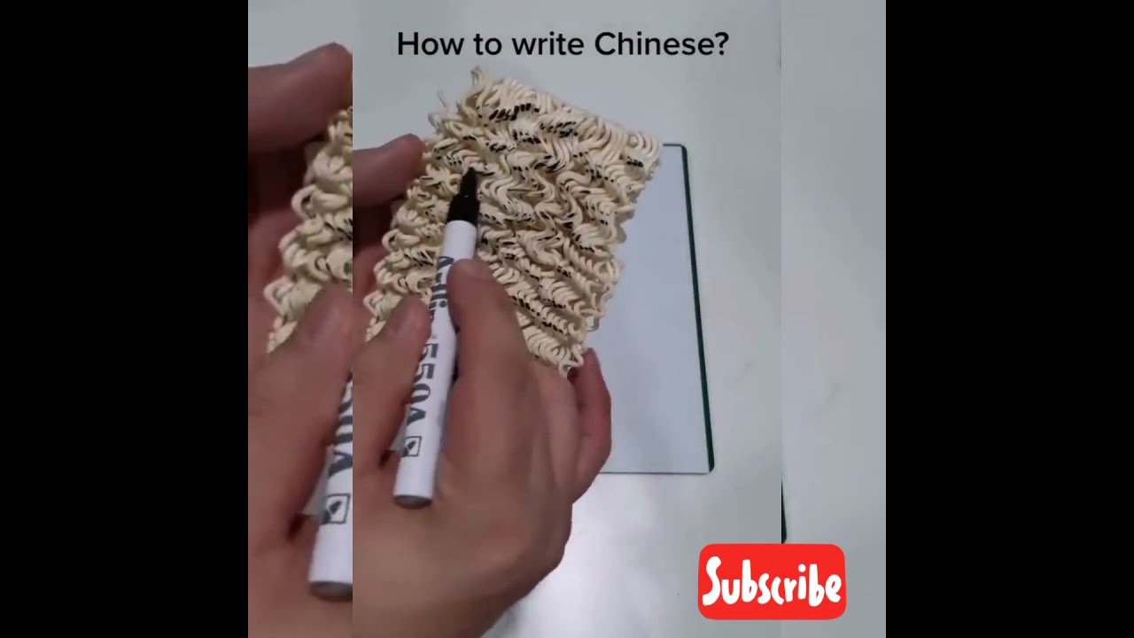 How to write Chinese Language Characters Easily with Noodles | Funny Video #shorts Hd Resolution