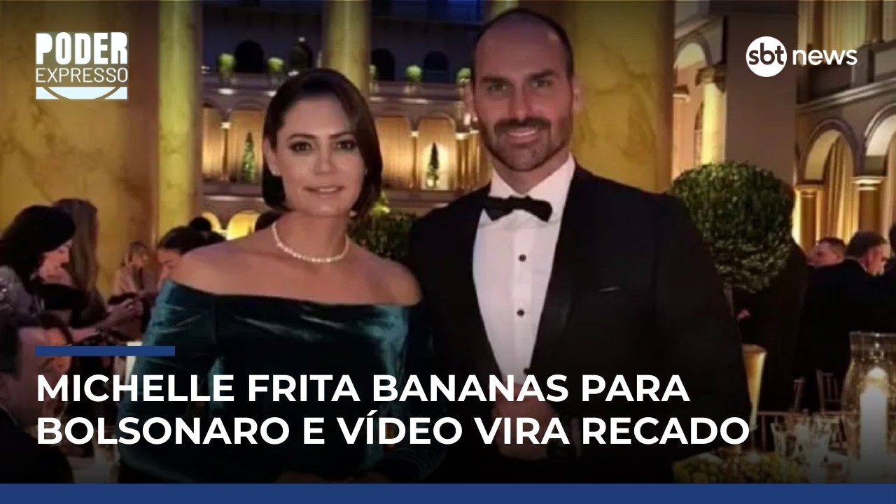 Vídeo de Michelle fritando bananas movimenta em meio à crise com Eduardo Bolsonaro | #PoderExpresso