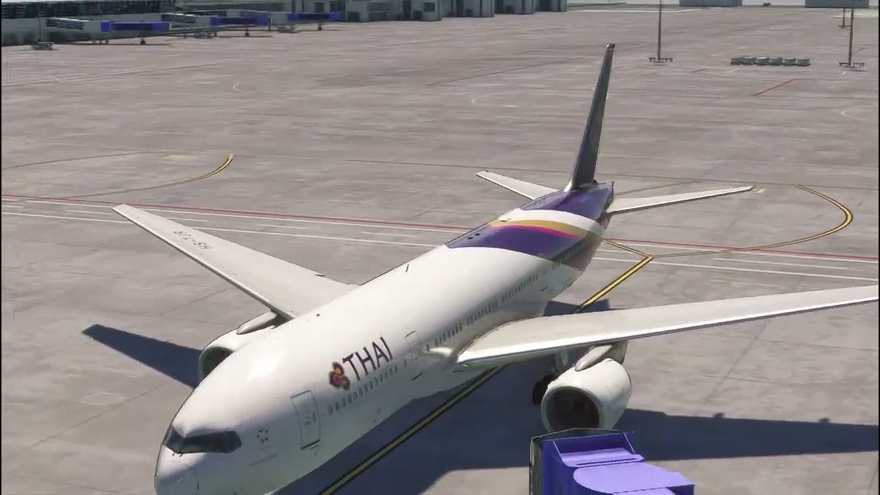 Takeoff from NGO to BKK Thai B777 200ER