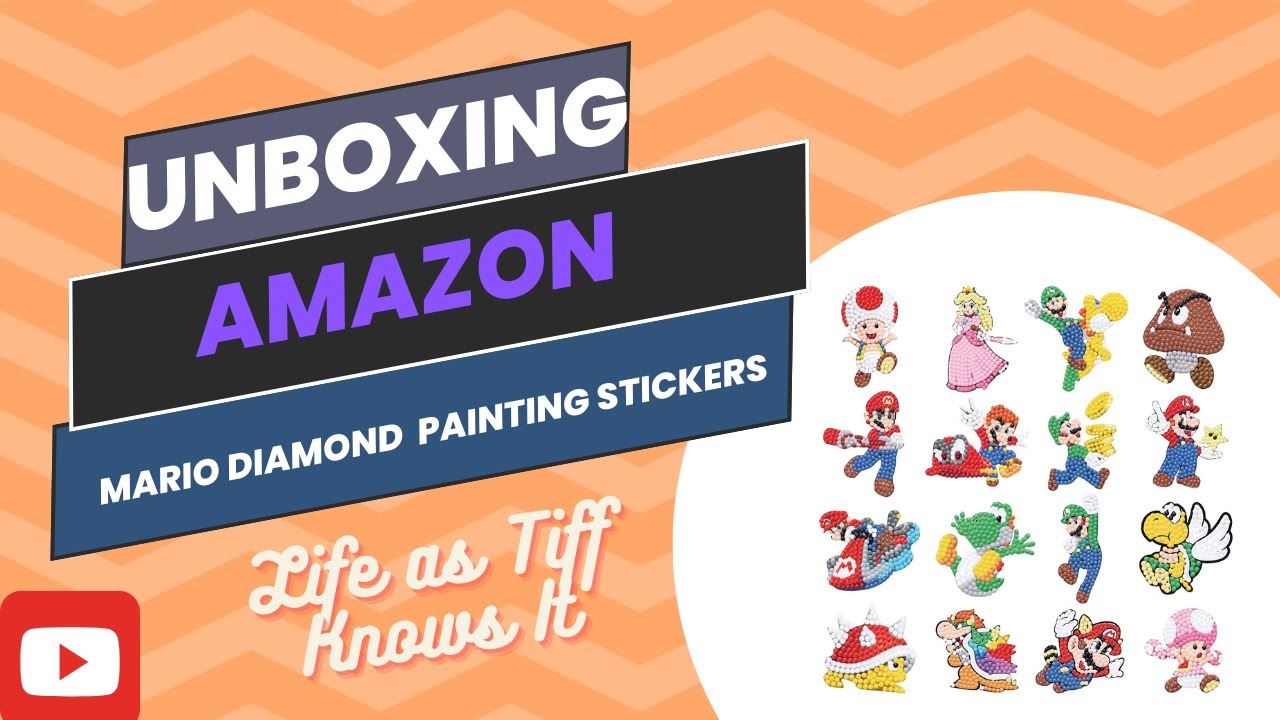 Mario Diamond Painting Stickers!!  Amazon Find Yoshi, Luigi, Bowser #unbagging