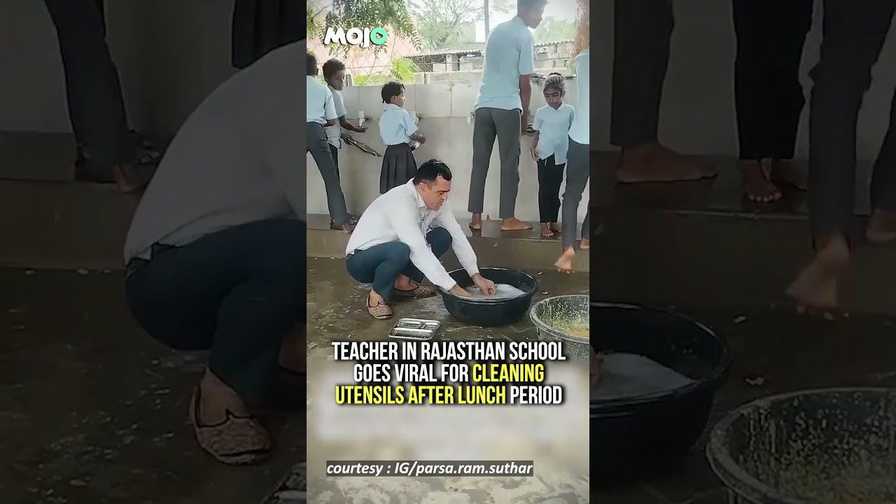 Amid Gen Alpha Protests, Jalore Teacher GOES VIRAL FOR CLEANING UTENSILS Post Lunch Due To Not Help