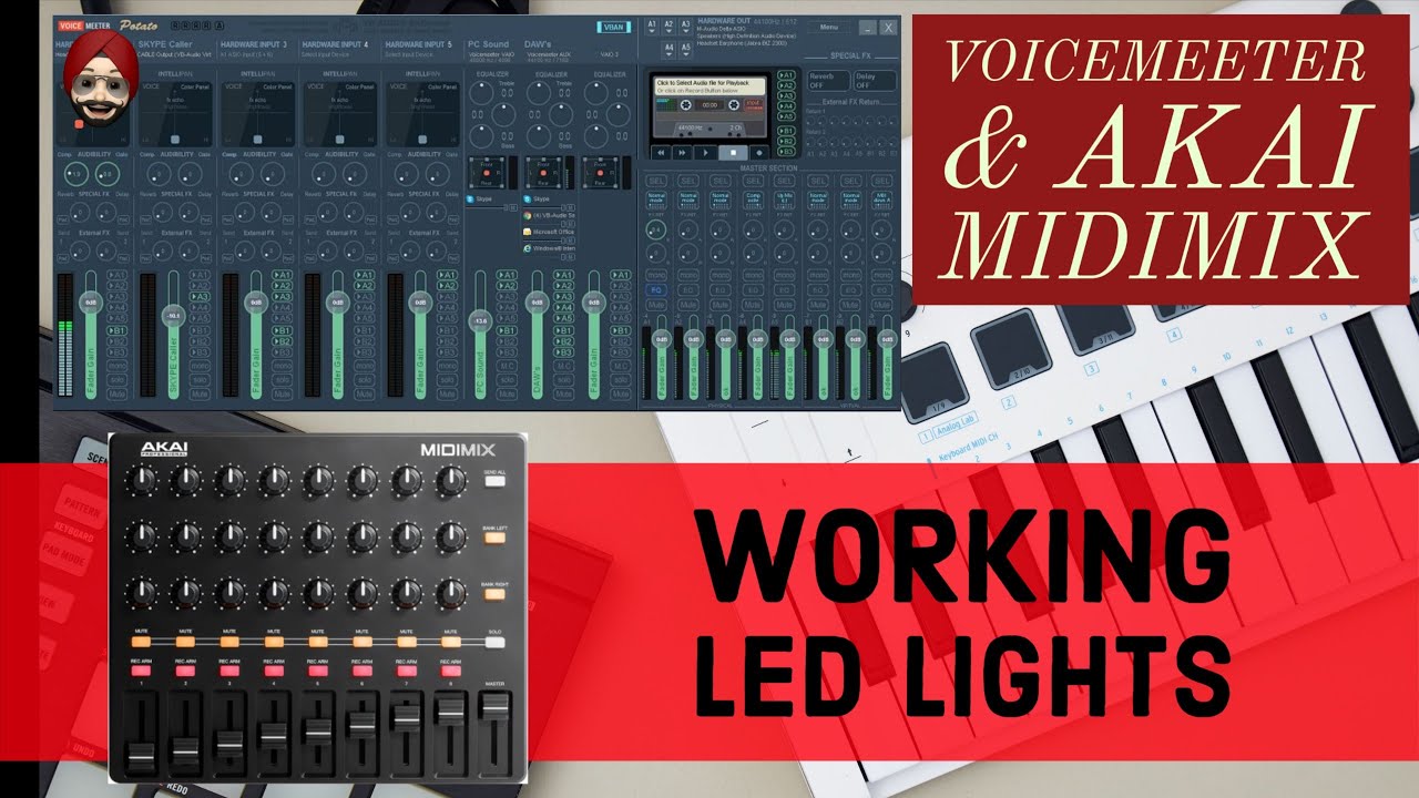 Working LED Lights Tutorial for Akai Mix & Voicemeeter