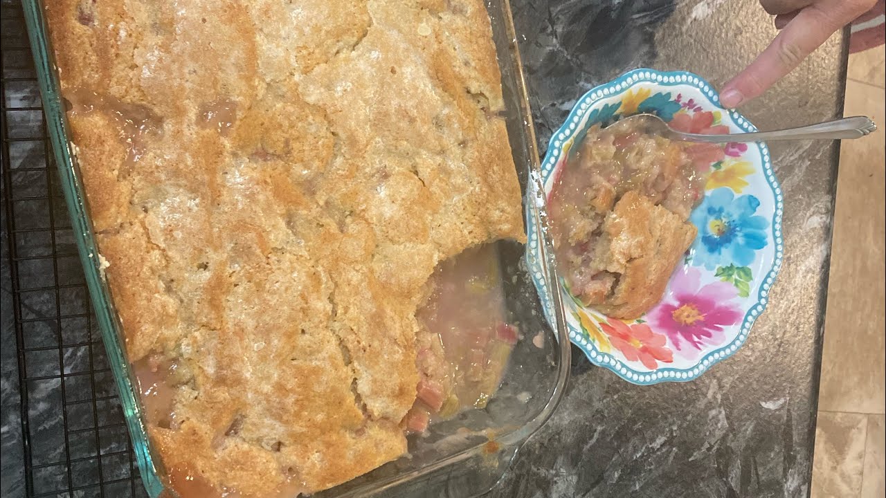 Baked Sticky Rhubarb Pudding