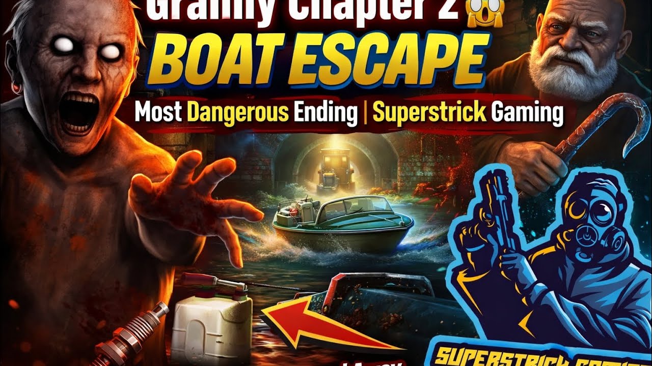 Granny Chapter 2 Boat Escape Ending 😱 | Grandpa Eliminated | Superstrick Gaming