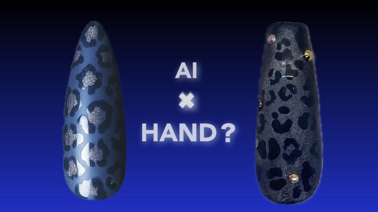 AI ✖︎ Hand? ⭐️🐆Leopard Cat Eye Nails ⭐️ Midnight Nail Art Tutorial🌙⭐️🌙NAIL ASMR