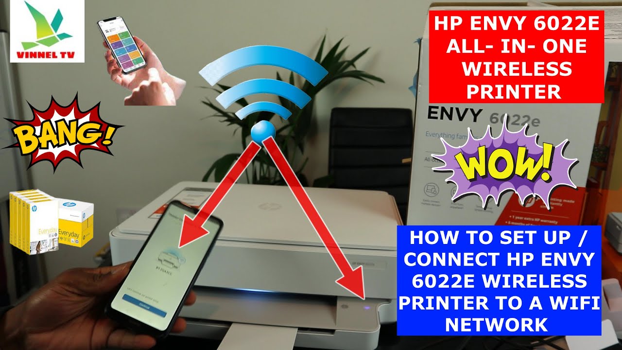 HOW TO SET UP / CONNECT HP ENVY 6022E WIRELESS PRINTER TO A WIFI NETWORK