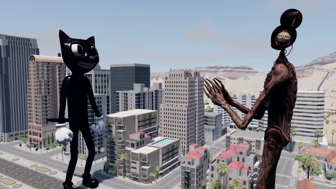 Cartoon Cat vs Siren Head   Animation Horror Short Film  Siren Head  Cartoon Cat Fighting