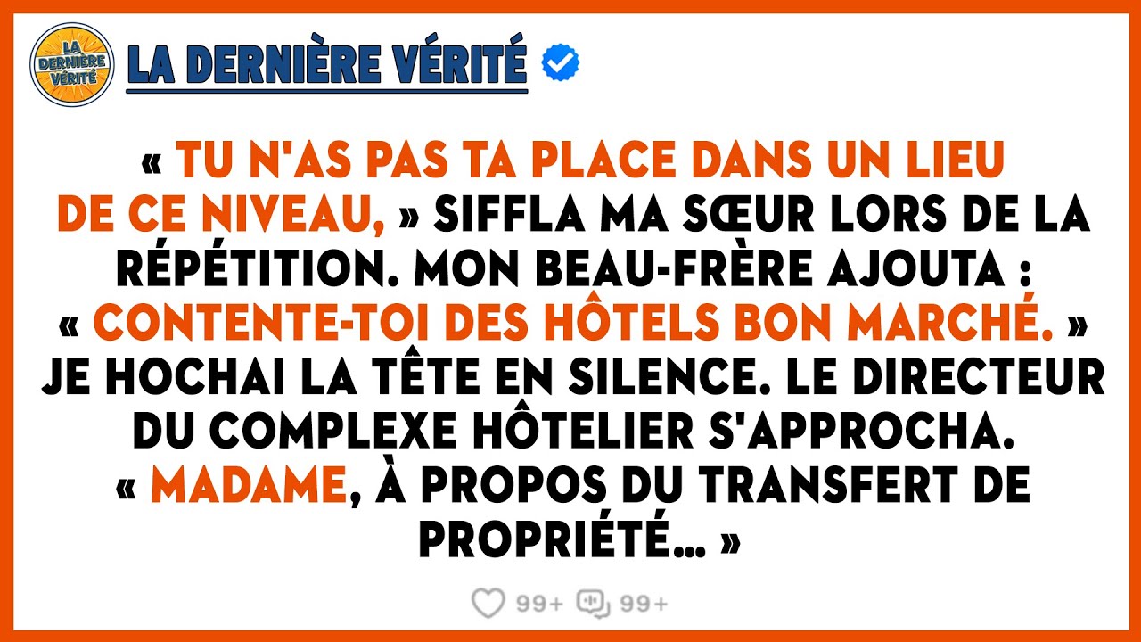 Ma Sœur A Exigé Que Je Quitte Son Mariage Dans Un Complexe De Luxe - Je Suis La Propriétaire De...