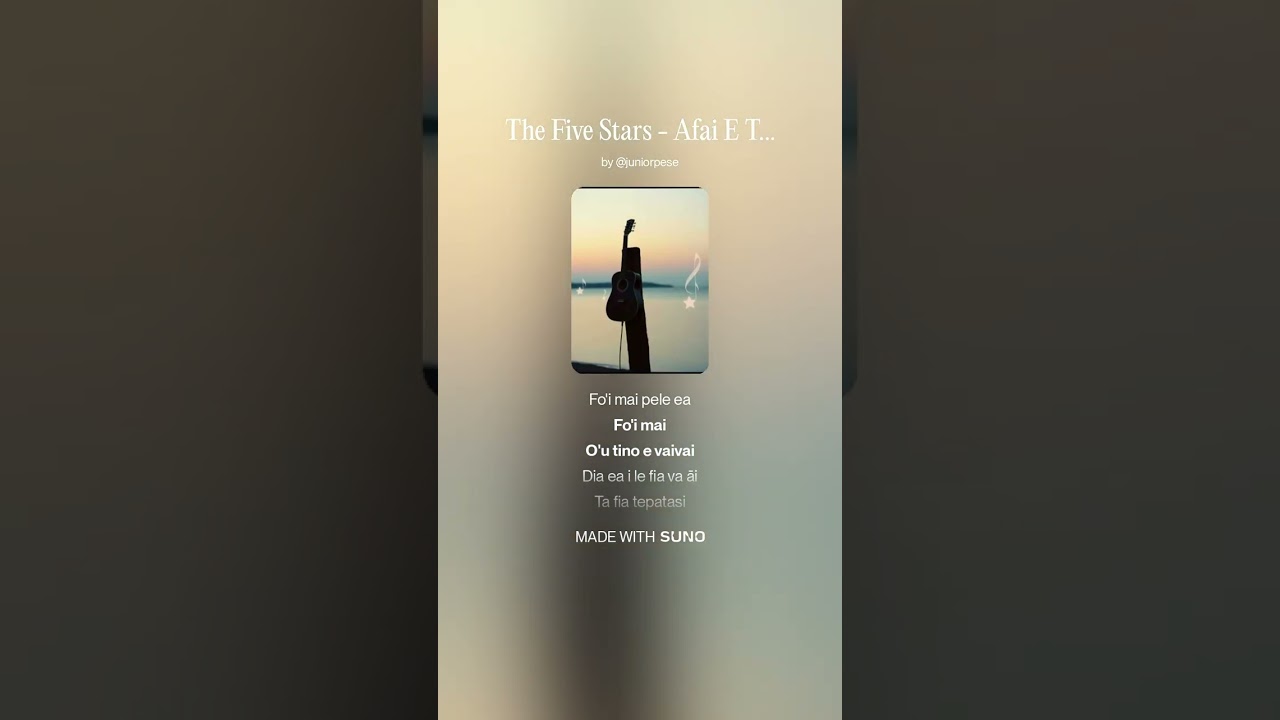 The Five Stars   Afai E Te Alofa Ia A'u [AI VERSION]