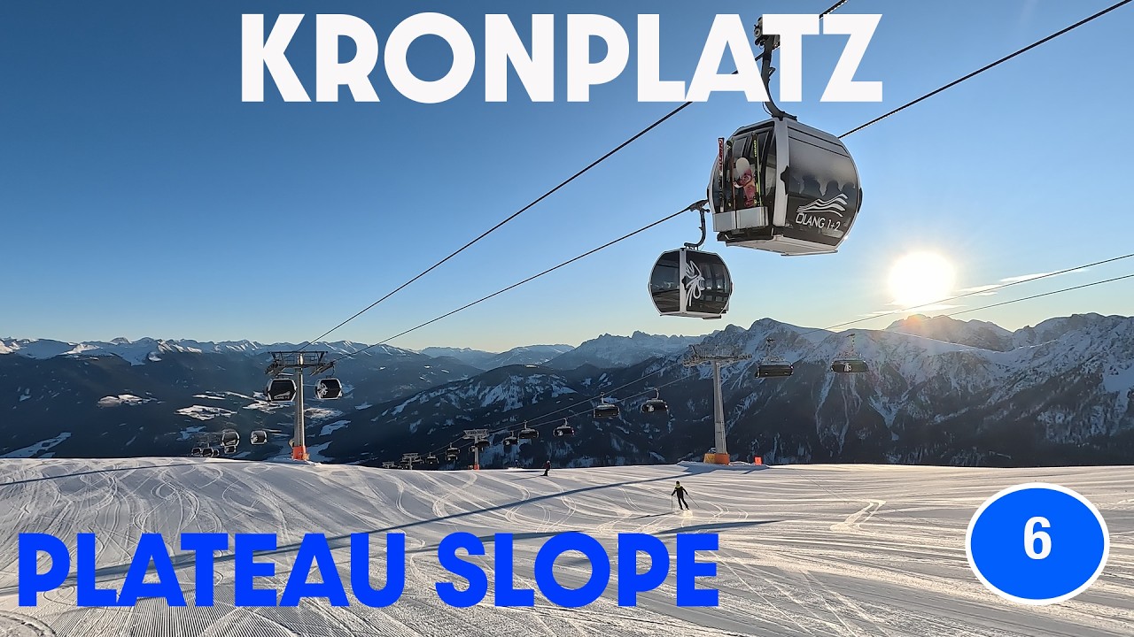 PLAN DE CORONES | KRONPLATZ | 4K | BEST SKI RESORT | PLATEAU #8 SLOPE - EASY SLOPES