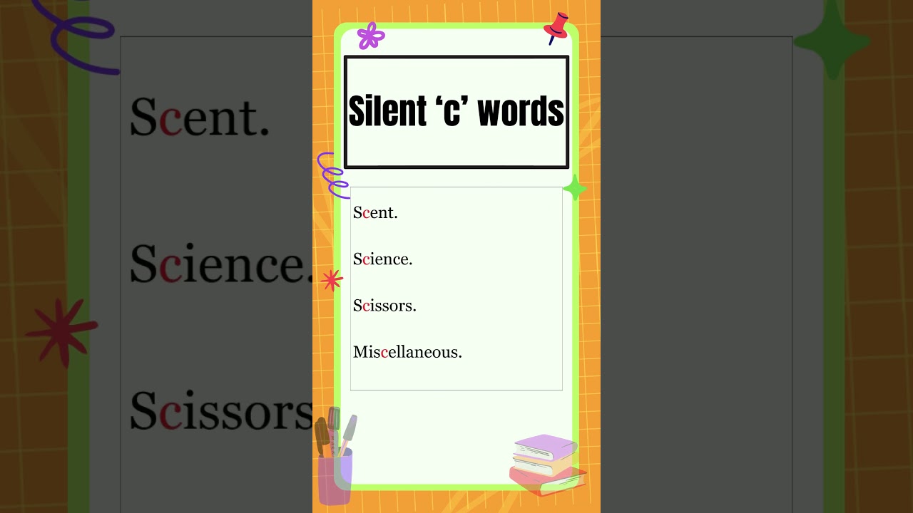 Silent words | Silent "c" words | English Grammar | The Study Corner | 