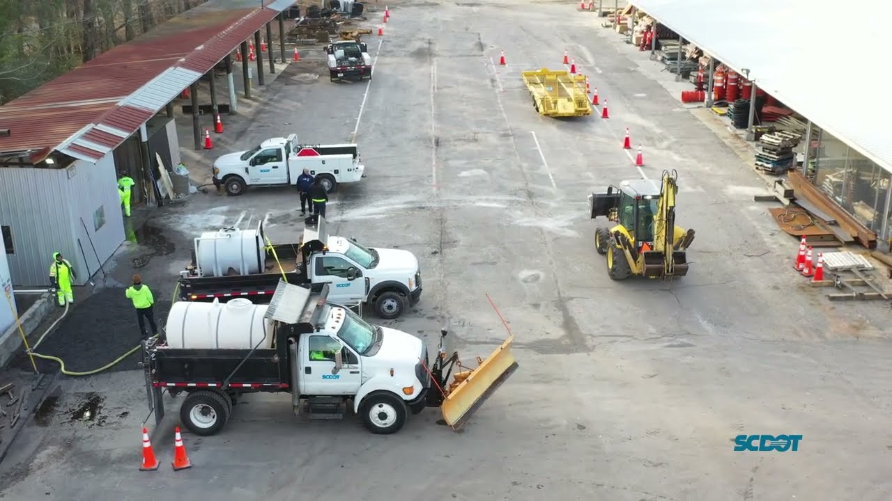 SCDOT Winter Storm Gianna Florence Brine Trucks Broll