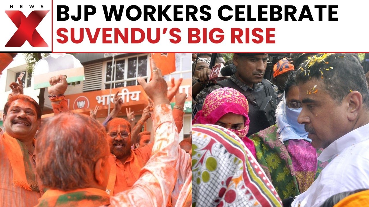 BJP Workers Celebrate Wildly As Suvendu Adhikari Takes Oath As CM | NewsX