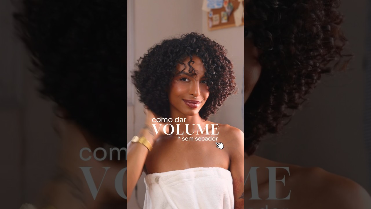 Como deixar os CACHOS VOLUMOSOS *sem secador 😱💅🏾 #cachoslindos #cachos #cacheadas