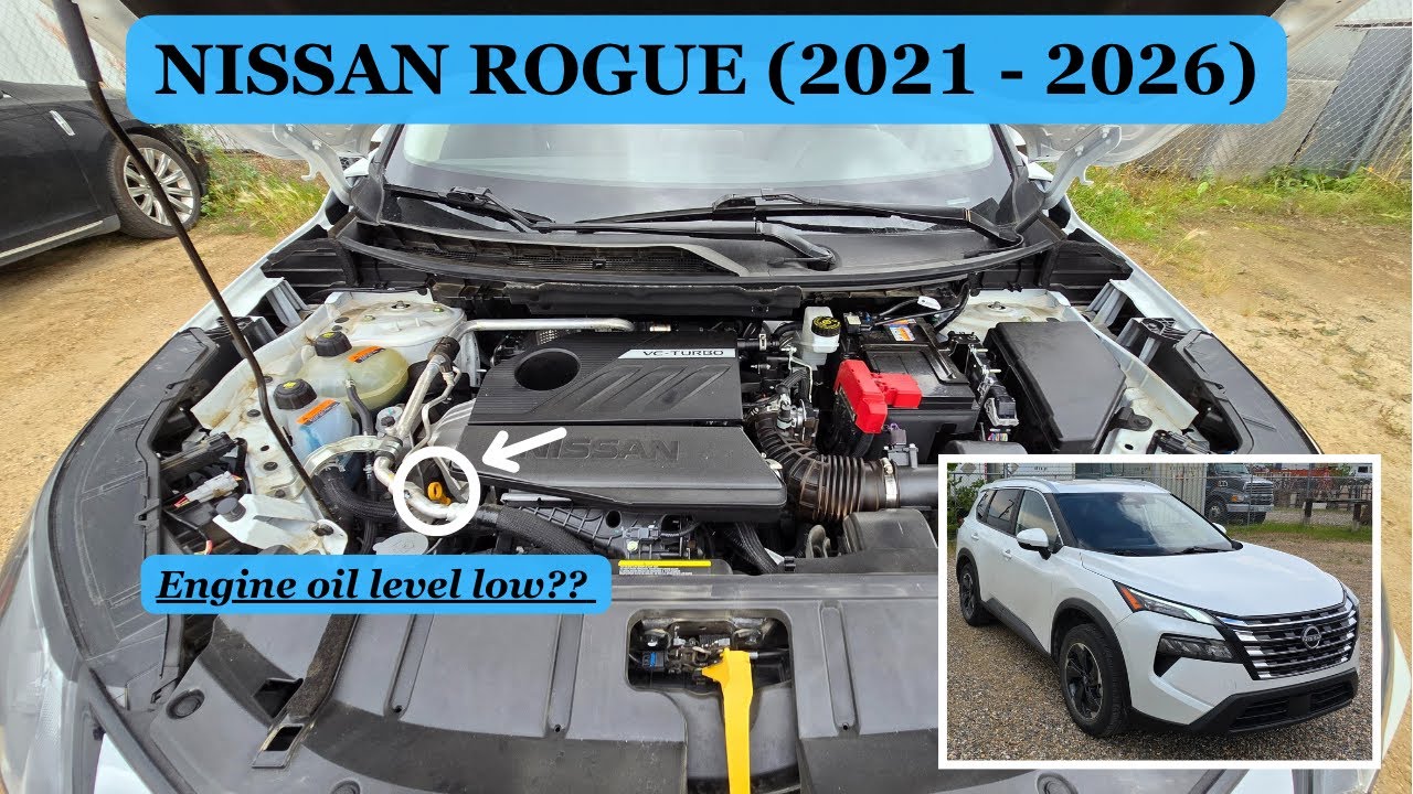Nissan Rogue &mdash; КАК ПРОВЕРИТЬ УРОВЕНЬ МАСЛА В ДВИГАТЕЛЕ (2021&ndash;2026)