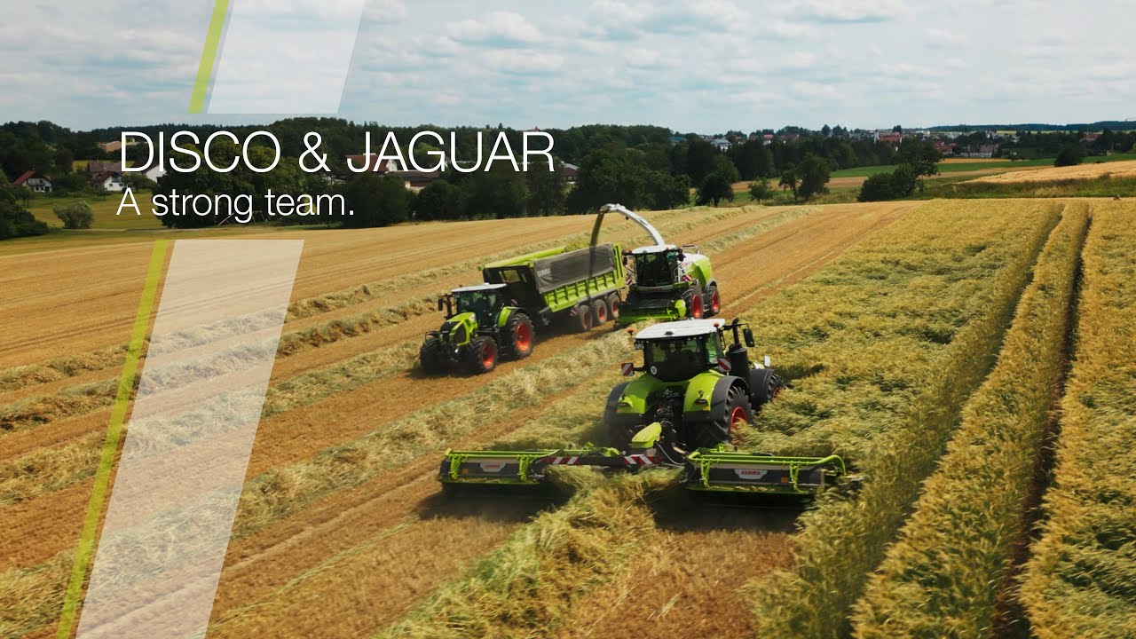 CLAAS | DISCO 9700 RC AUTO SWATHER and JAGUAR 💚