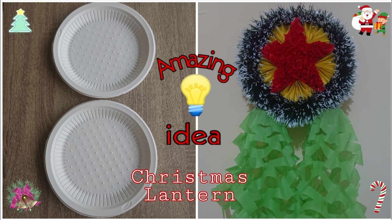 DIY|| CHRISTMAS LANTERN /PAROL FROM RECYCLED DISPOSABLE PLATES||BEST OUT OF WASTE