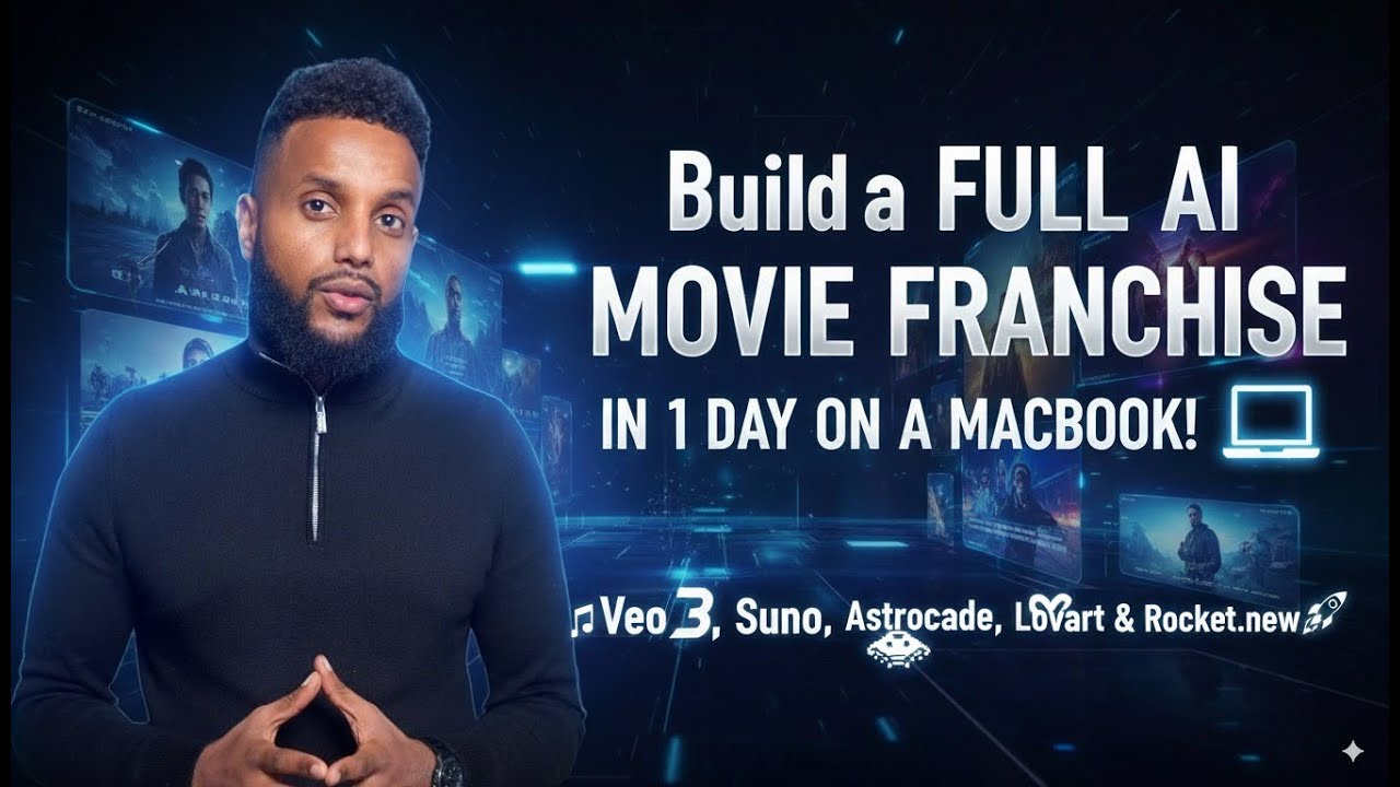 Build a Full AI Movie Franchise in 1 Day on a MacBook: Veo 3, Suno, Astrocade, Lovart & Rocket.new