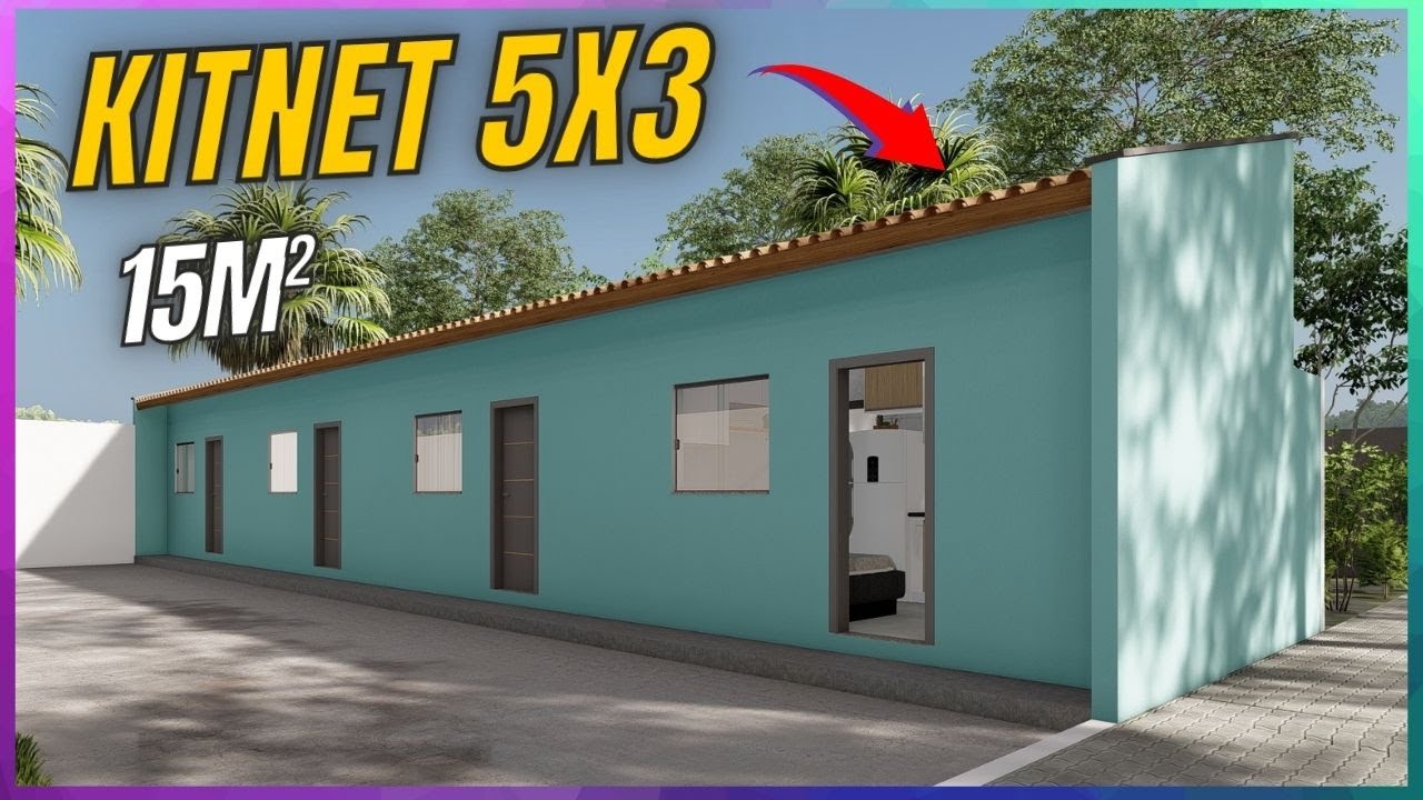 KITNET 5x3 | kitnet pequena com 15m&sup2; | kitnet 15m&sup2; pra solteiro
