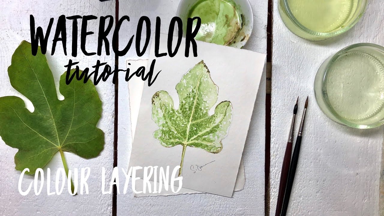 🖌 Painting a fig leaf on WATERCOLOR by Scarlett Damen