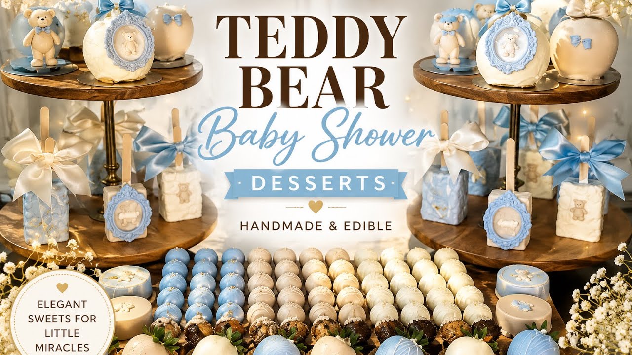 Teddy Bear Theme Dessert Table | Babyshower