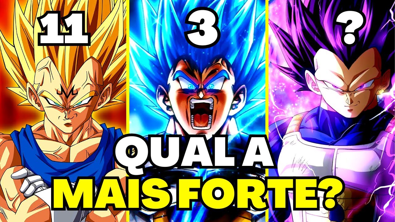 RANK das TRANSFORMAÇÕES MAIS FORTES do VEGETA EM DRAGON BALL