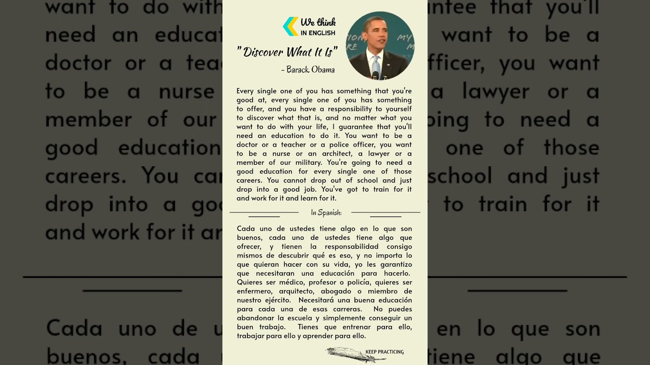 Learn American English with Barack Obama. | Speech: 
