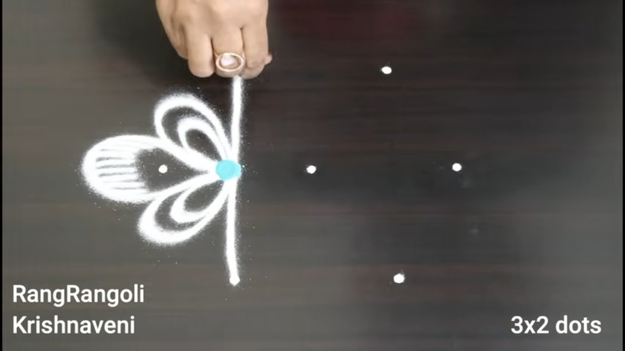 Small Rangoli Designs🍀3x2 dots Latest Muggulu🍀Easy Daily Kolam🍀RangRangoli Krishnaveni