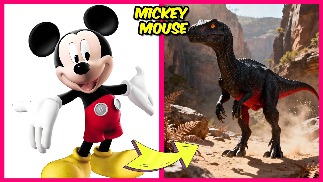 Персонажи «Клуба Микки Мауса» в образах динозавров + Тест на эмодзи + Тест на оптические иллюзии!...