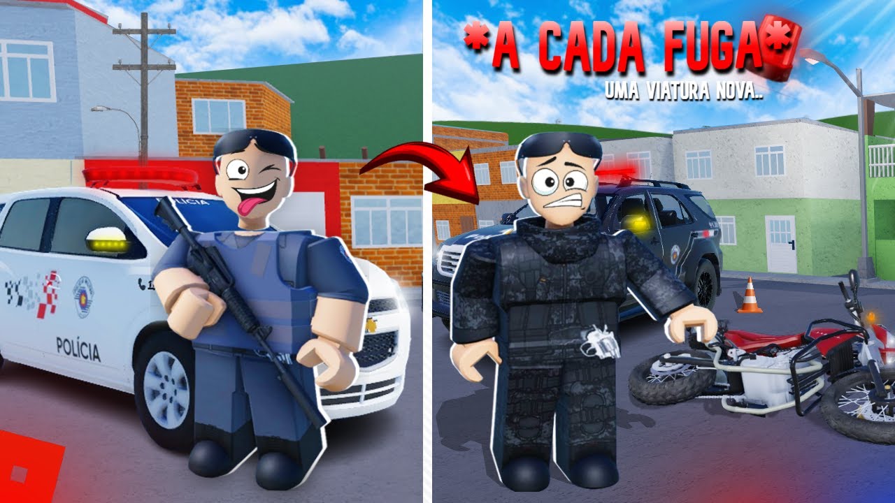 A CADA FUGA DE MOTO MINHA VIATURA EVOLUI..🏍️🚓 | [ROBLOX] [ROLEPLAY]
