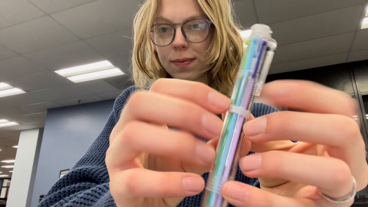 lofi public asmr | in the school library (typing sounds, tapping) NO TALKING