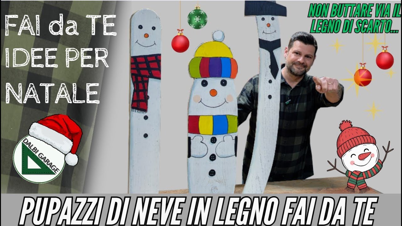 PUPAZZI DI NEVE IN LEGNO FAI DA TE